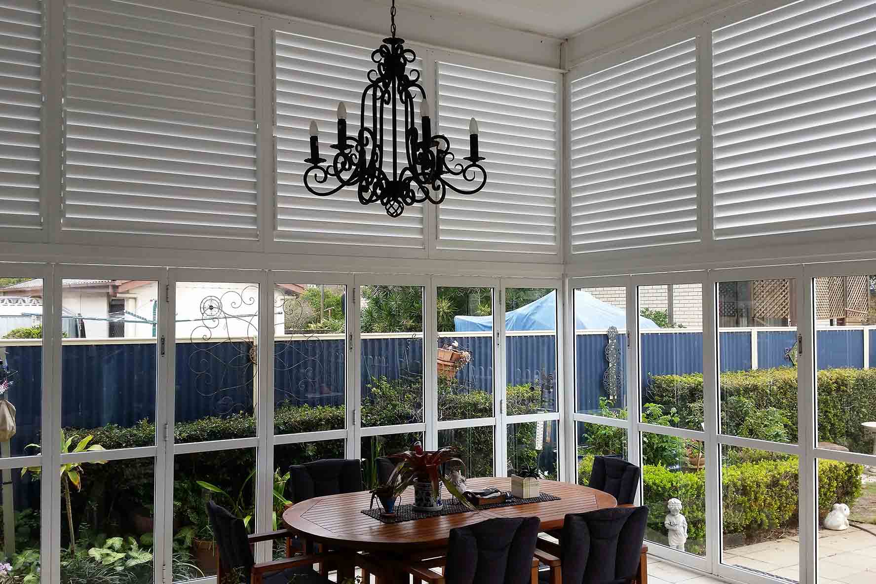 Bifolding Shutters on a Ground Floor Patio