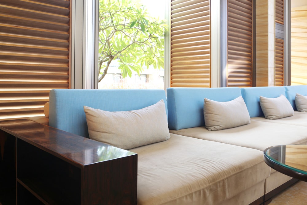 A Brown Shutters In Living Room
