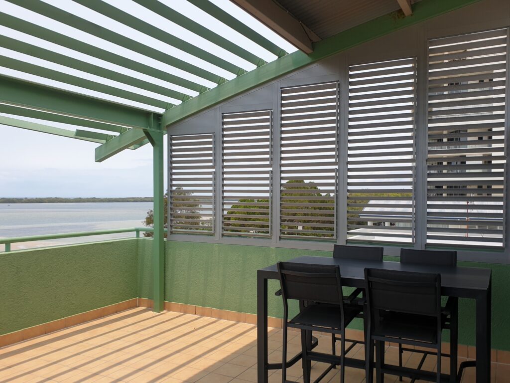 Balcony — Plantation Shutters Sunshine Coast in Moffat Beach, QLD